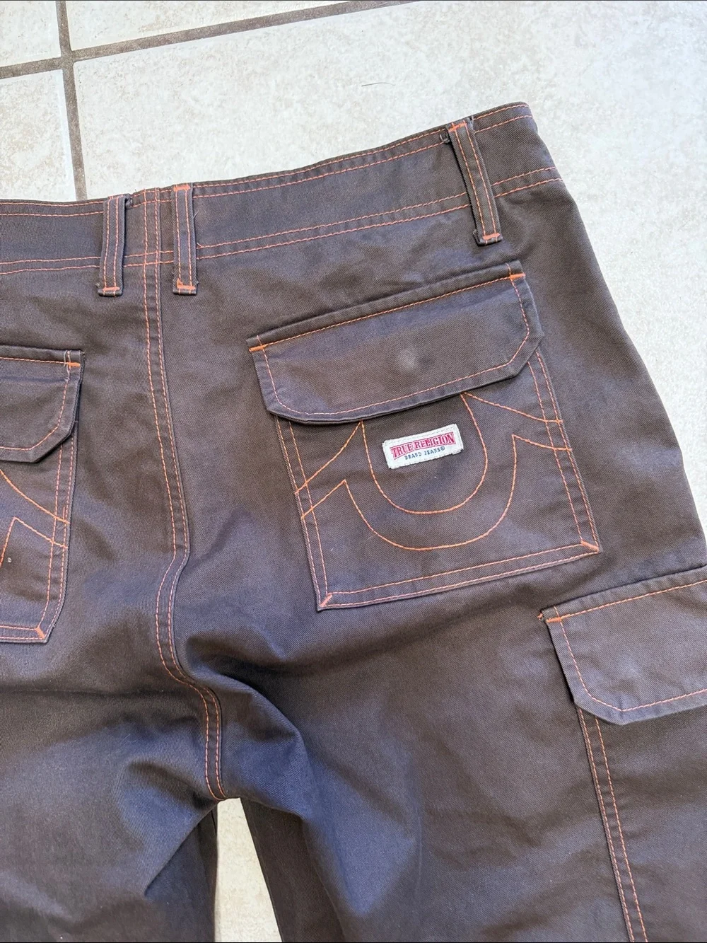True Religion Brown Cargo Pants Men’s 30 Utility Y2K Streetwear Flap Pocket